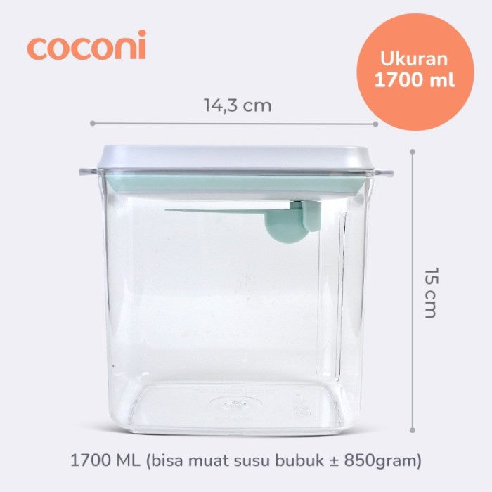 Coconi Pop Up Airtight Food Container / Toples Kedap udara untuk Susu