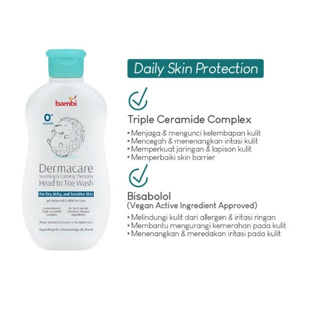 Bambi Baby Dermacare Soothing & Calming Therapy Head To Toe Wash 200ml