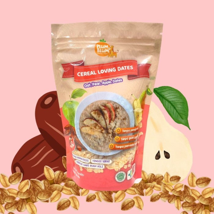 Plum & Blum Cereal Buah / Susu Mpasi Pisang Apel Kurma BB Booster Sereal