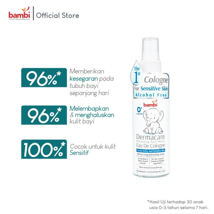 Bambi Baby Dermacare Refreshing Pure Water Eau De Cologne - 100ml