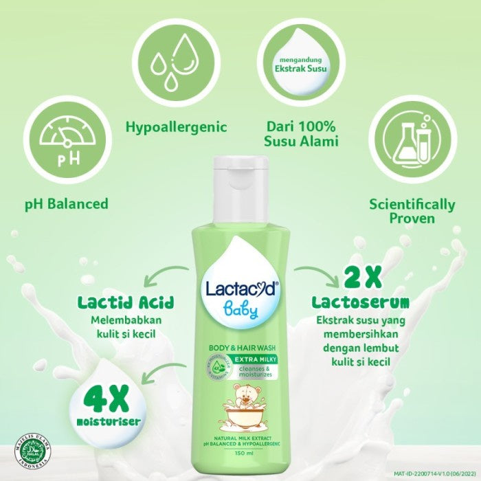 Lactacyd Baby Extra Milky - Sabun dan Shampo Mandi Anak Bayi