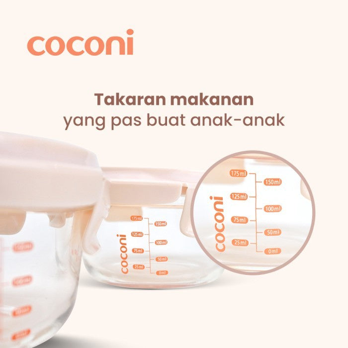 COCONI Wean Bowl Glass Container 240ml 2pcs | Wadah Mpasi Kaca