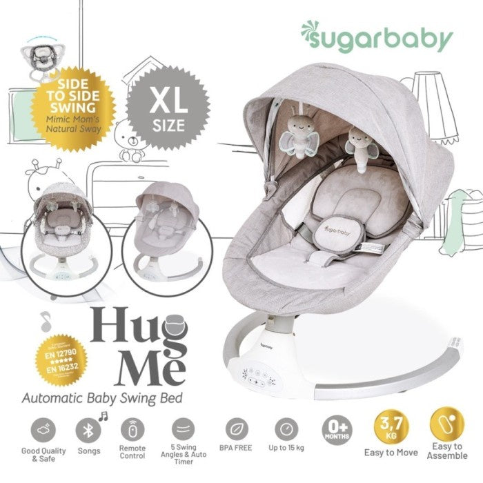 SUGAR BABY Hug Me Automatic Baby Swing Bed / Ayunan Bayi / K series with Table