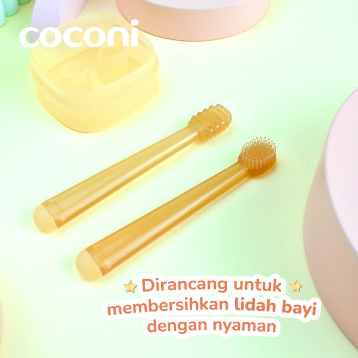 COCONI Baby Oral Care Pembersih Mulut Bayi Sikat Lidah isi 2 pcs