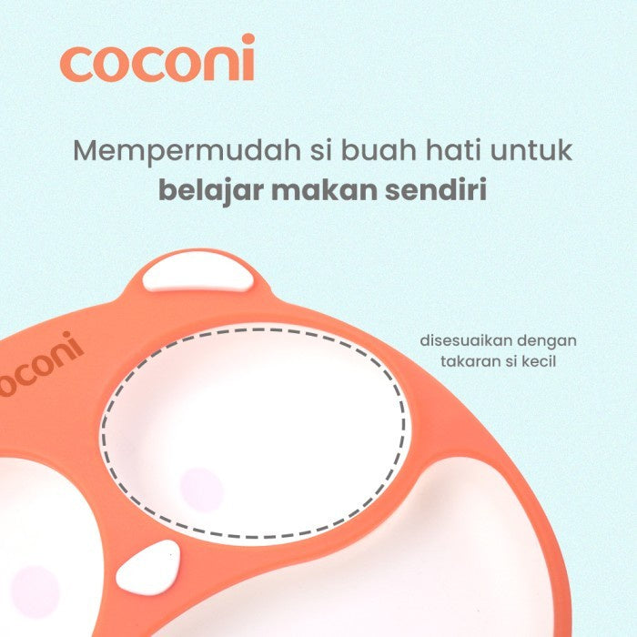 COCONI Panda Divided Silicone Suction Plate | Piring Makan Anak