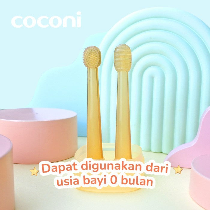 COCONI Baby Oral Care Pembersih Mulut Bayi Sikat Lidah isi 2 pcs