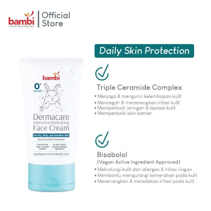 BAMBI DERMACARE Intensive Hydrating Baby Face Cream Dry Sensitive Skin