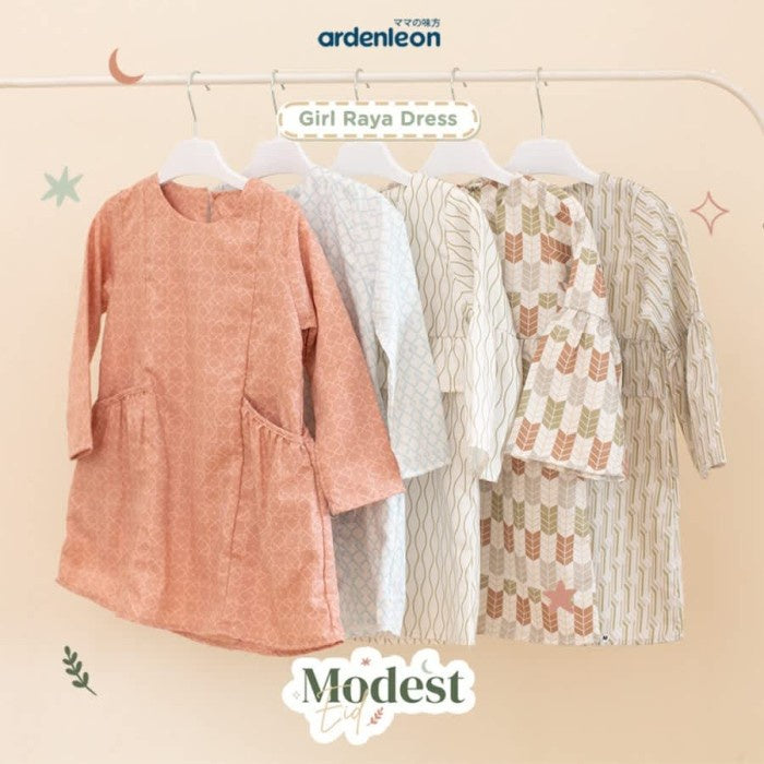 ARDENLEON Rok Anak Raya Girls Dress Lebaran Matching Family