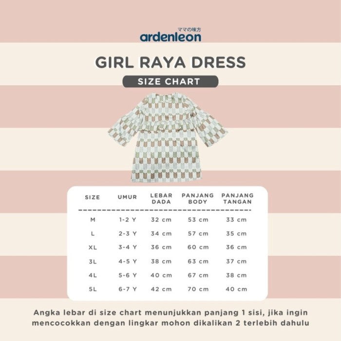 ARDENLEON Rok Anak Raya Girls Dress Lebaran Matching Family