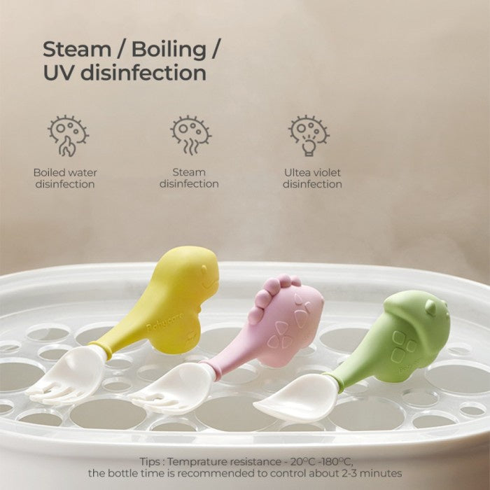 BC BABYCARE DINO LEARNING SPOON FORK SET SENDOK GARPU MAKAN BAYI