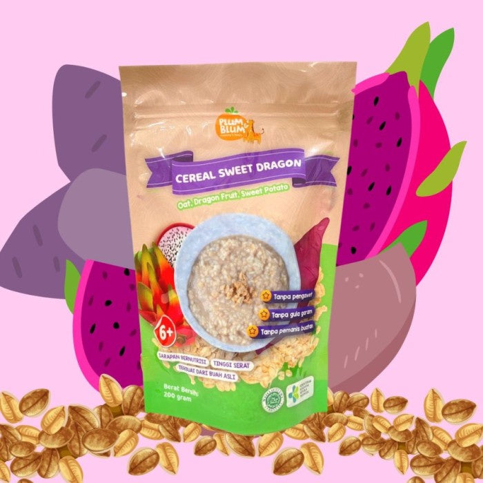 Plum & Blum Cereal Buah / Susu Mpasi Pisang Apel Kurma BB Booster Sereal