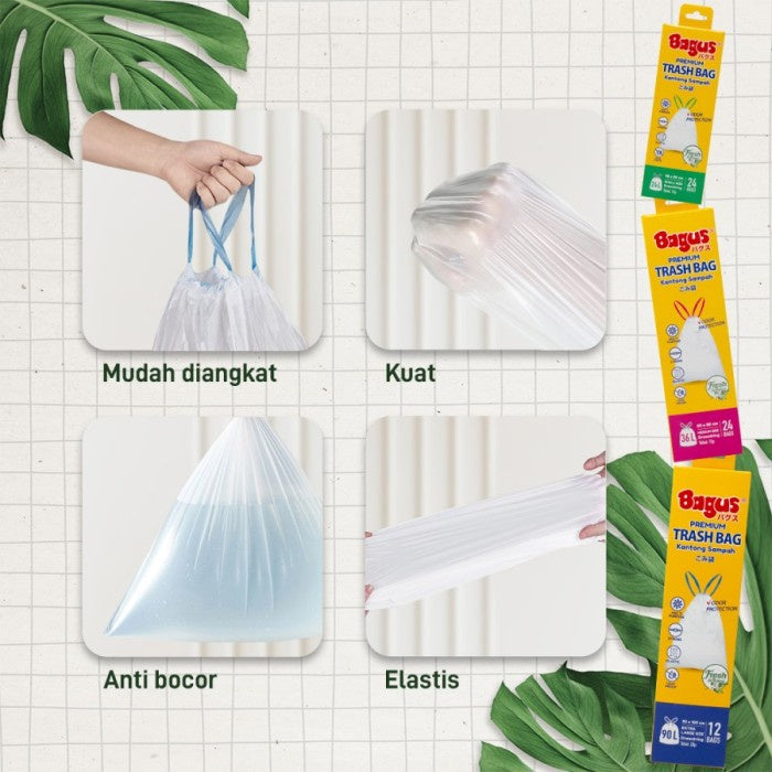 Bagus Premium Trashbag Scented Kantong Sampah dengan Tali M 60x80 24s