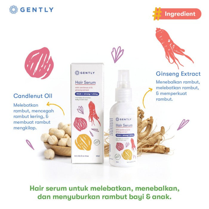 Gently Hair Serum | Serum Penumbuh & Penyubur Rambut Bayi Anak 60ml