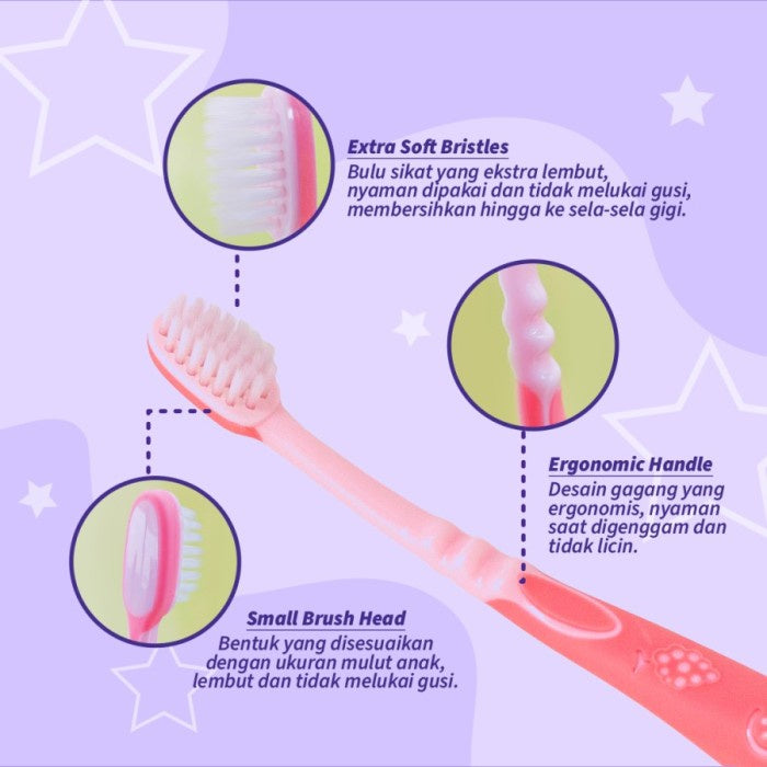 Bagus PiPi Fruity Kids Toothbrush Sikat Gigi Anak Lembut + Suction Cup