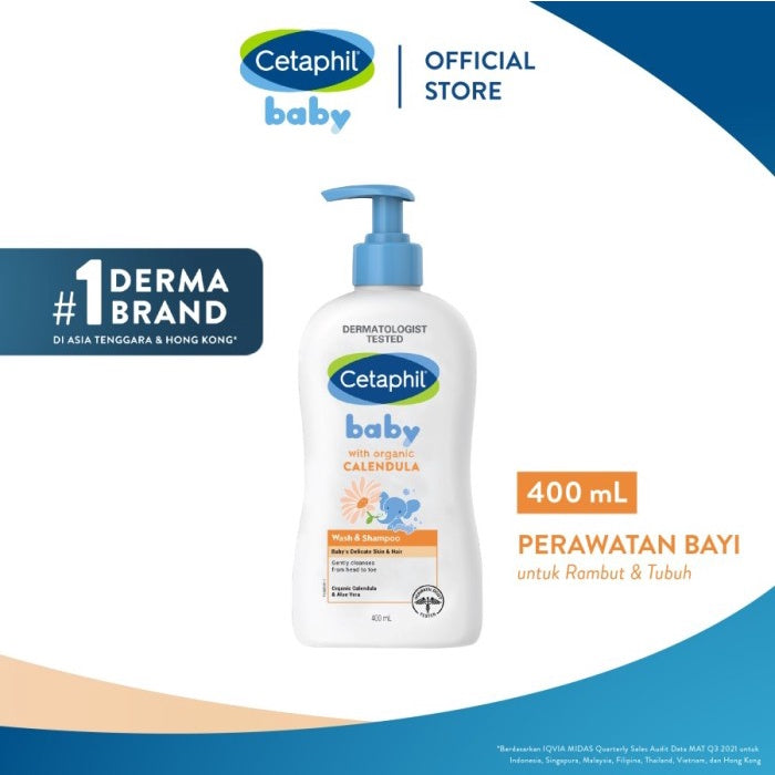 Cetaphil Gentle Baby Wash Shampoo Glycerin / Calendula 230ml / 400ml