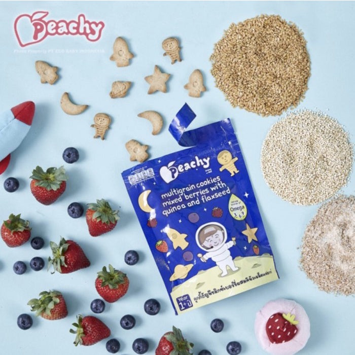 PEACHY Multigrain Cookies 50gr | Biskuit Snack Cemilan Sehat Bayi