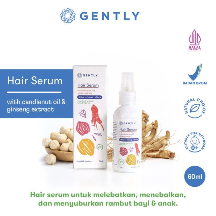Gently Hair Serum | Serum Penumbuh & Penyubur Rambut Bayi Anak 60ml