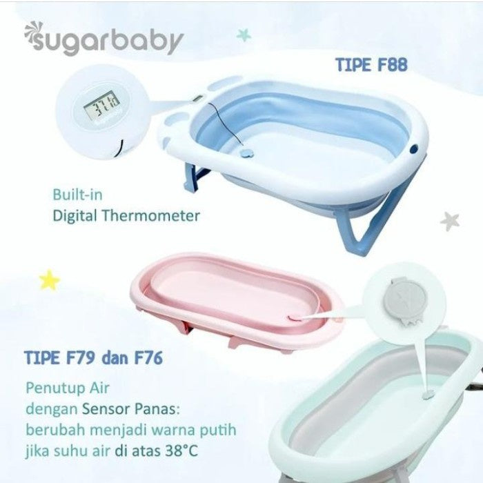 SUGAR BABY Foldable Baby Bathtub with Heat Sensor F79 / Bak mandi bayi