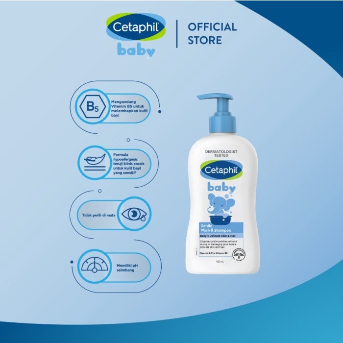 Cetaphil Gentle Baby Wash Shampoo Glycerin / Calendula 230ml / 400ml