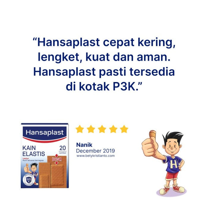 Hansaplast Kain Elastis 20's - Plester Lentur Kulit Mudah Bernapas
