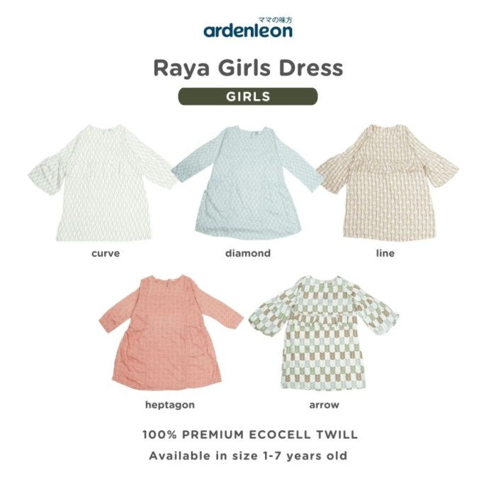 ARDENLEON Rok Anak Raya Girls Dress Lebaran Matching Family