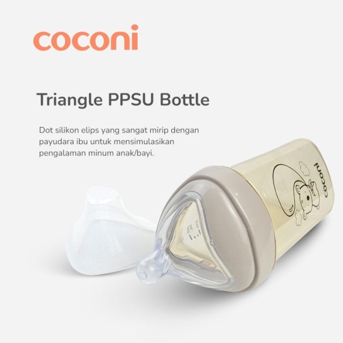 COCONI Triangle Feeding Bottle PPSU 240ML | Botol Dot PPSU