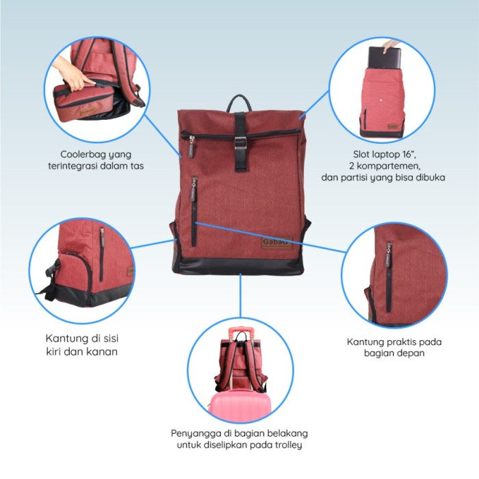 GabaG Tas Asi – Backpack Cooler Bag Anjasmara / Kelimutu (Laptop Fit)