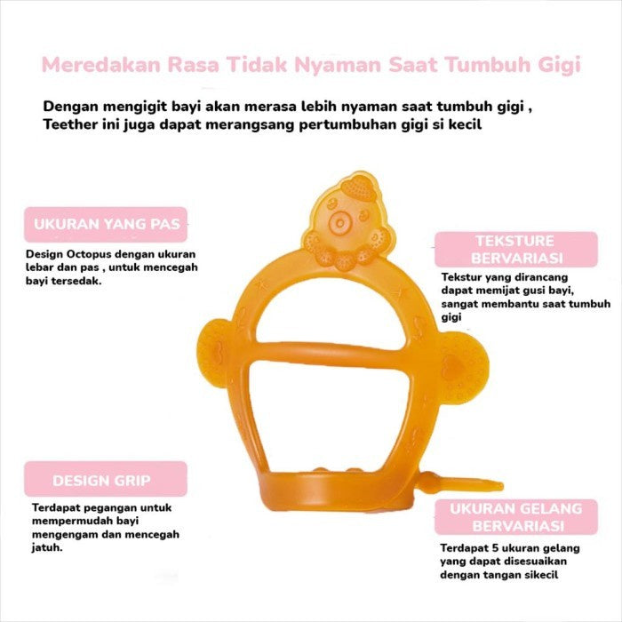 COCONI Octopus Wristband Teether With Case | Mainan Gelang Gigit Bayi