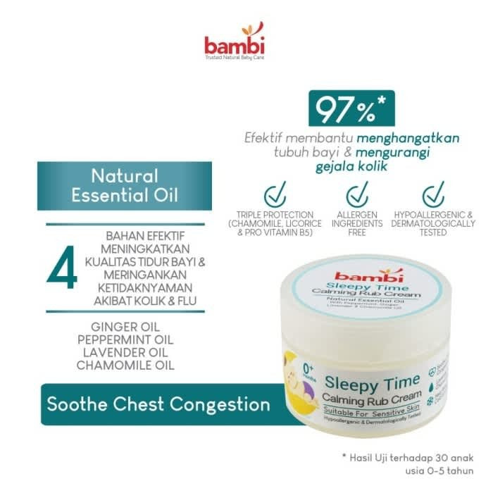 BAMBI Baby Sleepy Time Calming Rub Cream 40gr Melegakan Pernapasan
