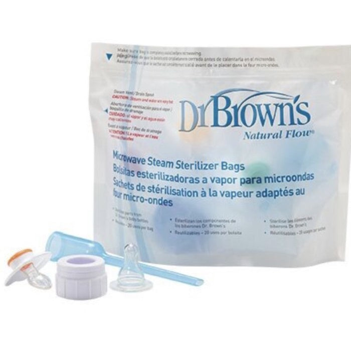 Dr Browns Microwave Steam Sterilizer Bags - Plastik sterile