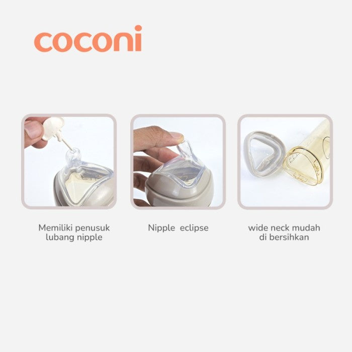 COCONI Triangle Feeding Bottle PPSU 240ML | Botol Dot PPSU