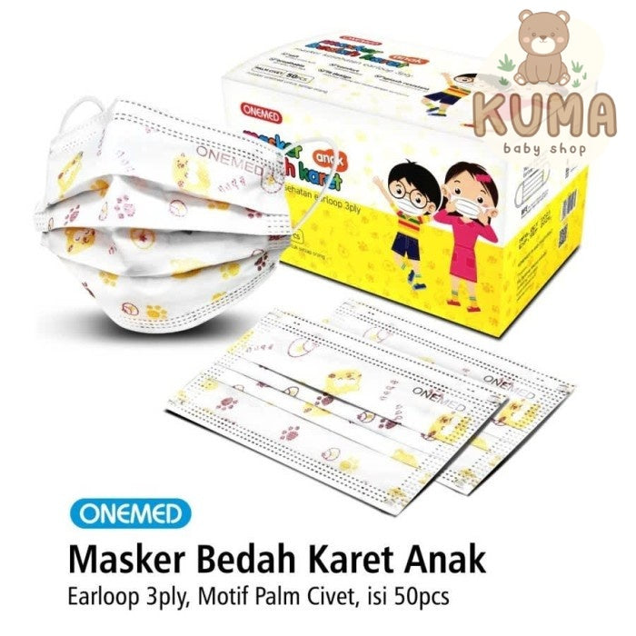 Onemed Masker Medis Anak 3 Ply Box Isi 50pcs