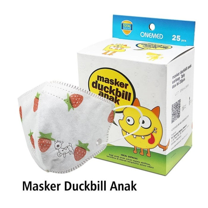 Masker Duckbill Anak ONEMED Earloop 3ply 25pcs