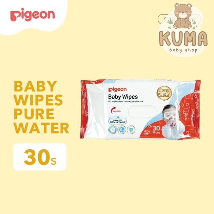 PIGEON Baby Wipes Pure Water - 30 Sheets | Tisu Basah Bayi