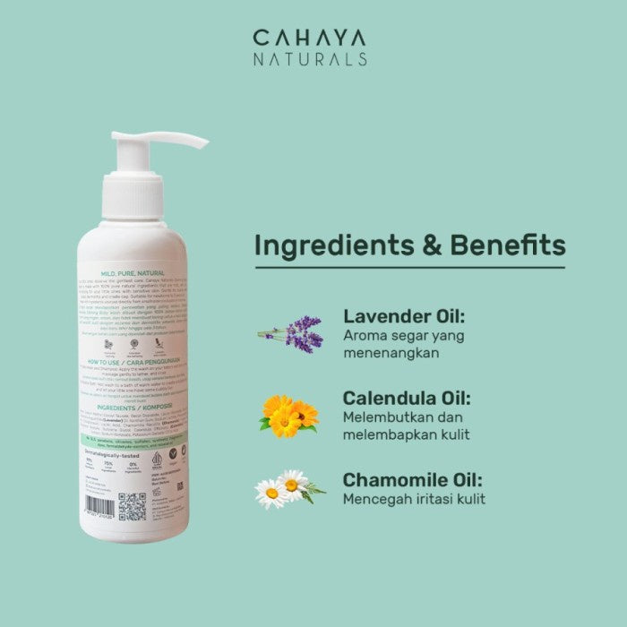 Cahaya Calming Baby Wash (Sensitive Skin) Head to Toe 60ml / 225ml