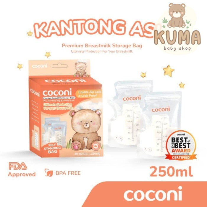 Coconi Premium Breast Milk Storage Bags 250ml 30bags | Kantong Asi