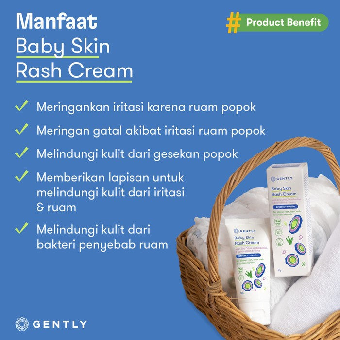 Gently Baby Rash Cream 50 gr | Krim Pereda Ruam Popok pada Bayi