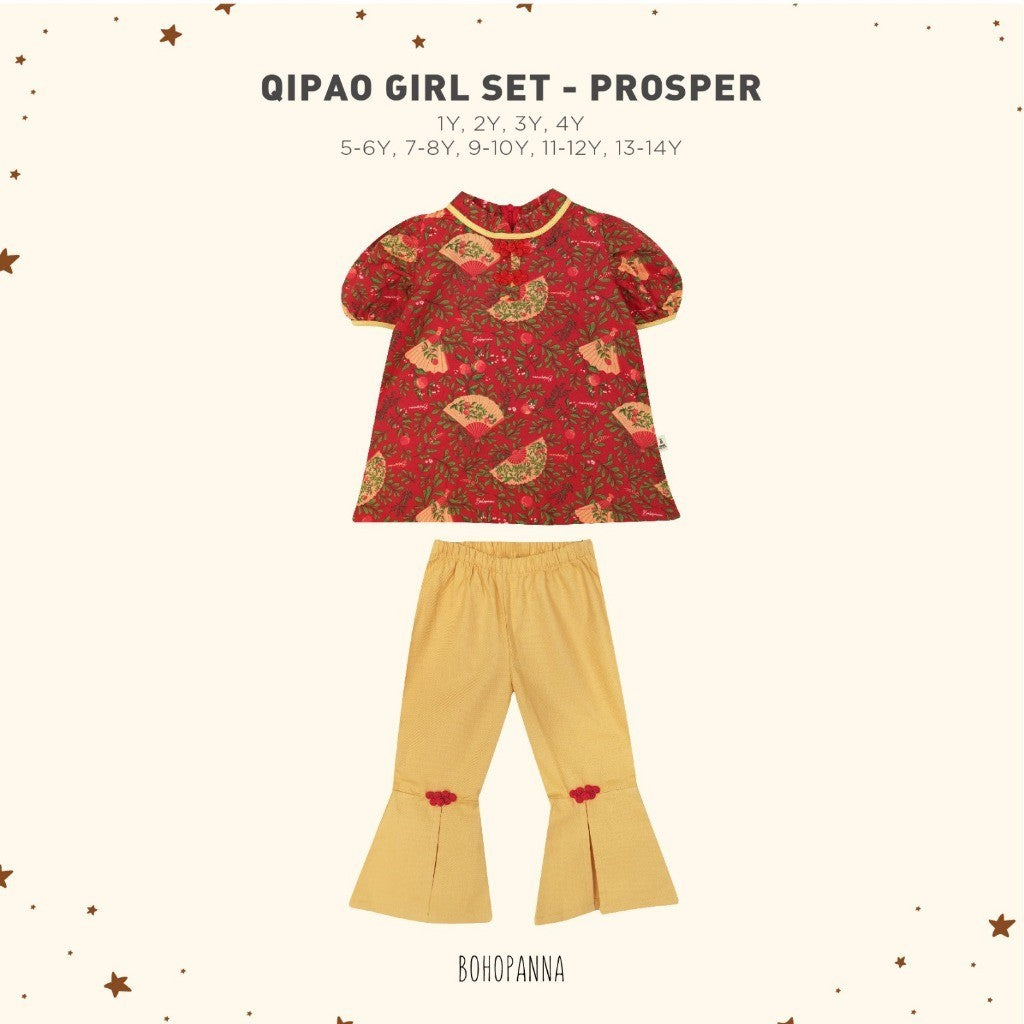 BOHOPANNA - QIPAO GIRL SET - Setelan Baju Imlek Anak Perempuan - Baju Imlek