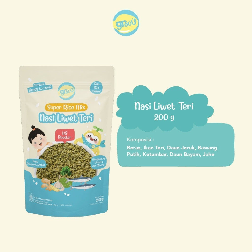 Grouu - Super Rice Mix Beras MPASI BB Booster BB Rice Nasi Instan - 200gr - NO MSG