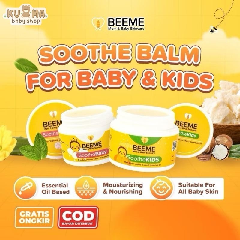 Beeme SOOTHE Baby SOOTHE Kids Balm 15gr Pelembab Kulit Bayi Anak Gigitan Nyamuk Ruam Gatal Iritasi Kulit Nutrisi Kulit