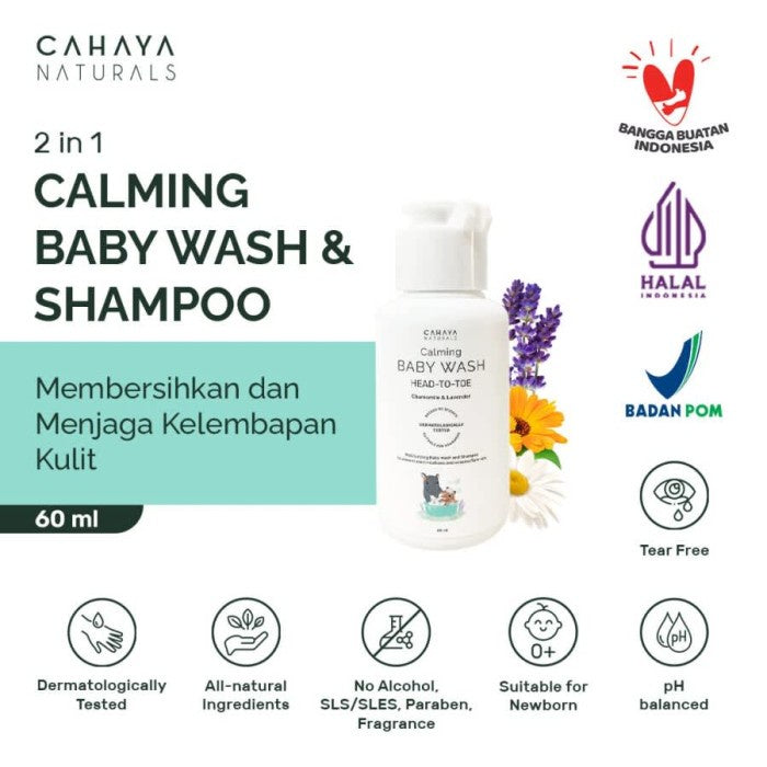 Cahaya Calming Baby Wash (Sensitive Skin) Head to Toe 60ml / 225ml