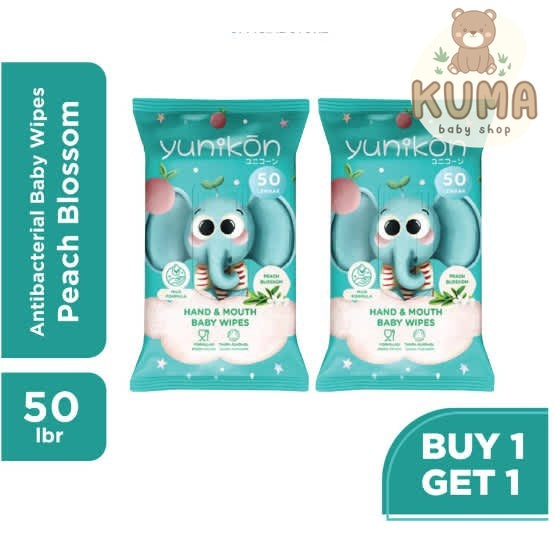 Yunikon Hand and Mouth Baby Wipes 50s BUY1GET1 Tissue Basah Bayi