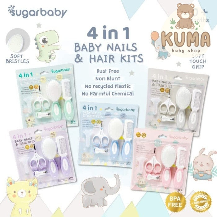 Sugar Baby 4in1 Baby Nail & Hair Kits Gunting Kuku dan Rambut Bayi