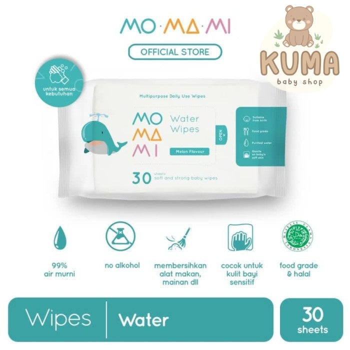 Momami Water Wipes 30 tissue basah air bayi