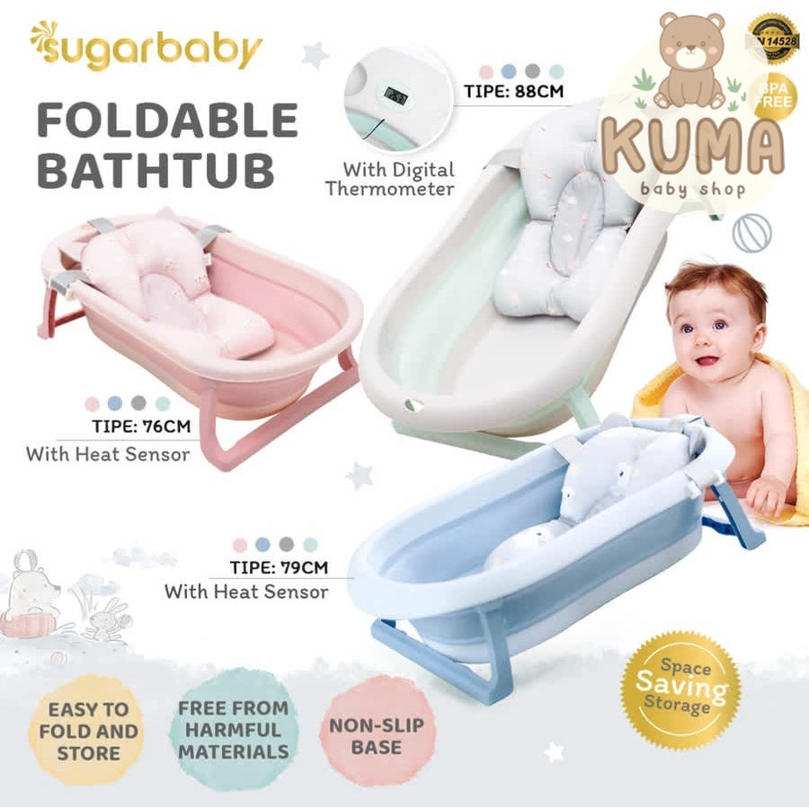 SUGAR BABY Foldable Baby Bathtub with Heat Sensor F76 / bak mandi bayi TANPA BANTAL