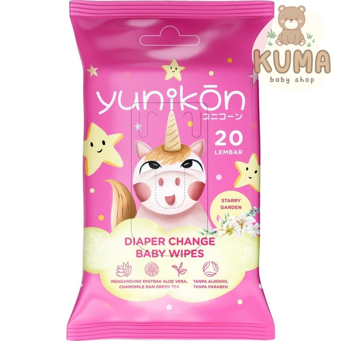 Yunikon Diaper Change Baby Wipes 20s Pink Tissue Basah Ganti Popok