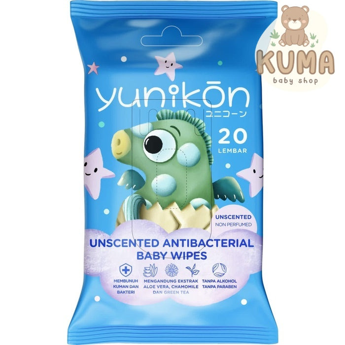 Yunikon Unscented Antibacterial Wipes 20s Tissue Basah Tanpa Parfum