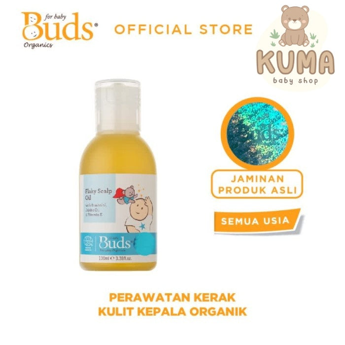 Buds Organics Flaky Scalp Oil - Minyak Kerak Kulit Kepala Bayi & Anak