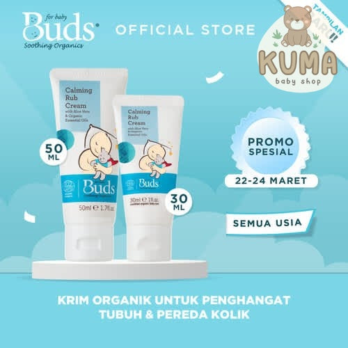 Buds Soothing Organics Calming Rub Kolik Cream Tube 30/50ml Limited