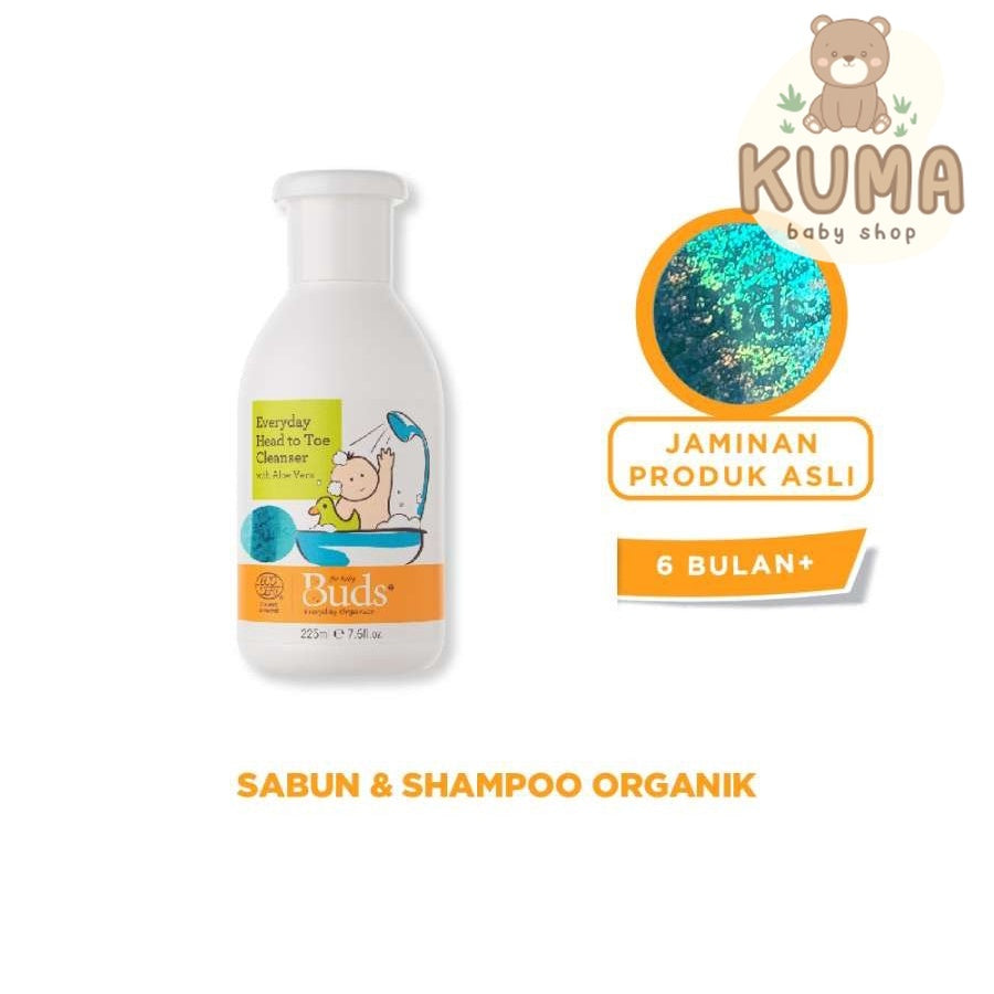 Buds Organics Everyday Head To Toe Cleanser - Sabun Sampo Mandi Kulit - 225 ML